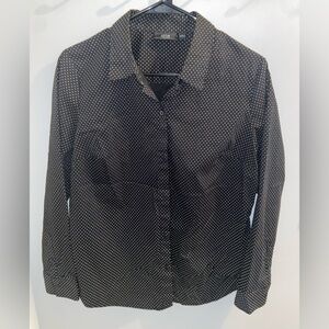 Apt9 Black Polkadot 3/4 Sleeve Blouse